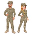 Couple of male and female soldiers Royalty Free Stock Photo