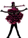 Couple man woman dancer dancing french cancan Royalty Free Stock Photo