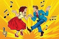 Couple Man And Woman Dancing, Vintage Dance