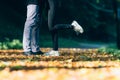 Couple Man and Woman Feet in Love. Happy young family concept. Lifestyle with nature on background. Royalty Free Stock Photo