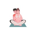 Couple man and woman, pregnancy yoga Royalty Free Stock Photo