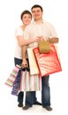 Couple man and woman with shopping bag