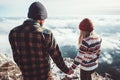 Couple Man and Woman walking holding hands Royalty Free Stock Photo