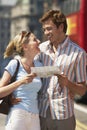 Couple With Map on London Street Royalty Free Stock Photo