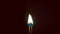 Couple of matches burning together with heat flame isolated on a black background Royalty Free Stock Photo