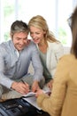 Couple meeting banking advisor Royalty Free Stock Photo