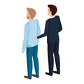 Couple of men back avatars characters Royalty Free Stock Photo