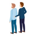 Couple of men back avatars characters Royalty Free Stock Photo