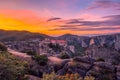 Couple of Minutes Before Dawn Over the Greek Rock Monastery