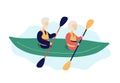 Couple of modern elderly people kayaking Royalty Free Stock Photo