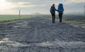 Couple on the morning road