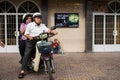 Couple On Motorbike Leaving The Church Royalty Free Stock Photo