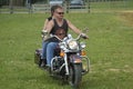 Couple on a motorcycle enjoy motorcycle games