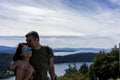 A couple in the mountains and lakes of San Carlos de Bariloche, Argentina Royalty Free Stock Photo