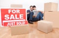 Couple moving into new house Royalty Free Stock Photo