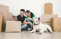 Couple moving new house Royalty Free Stock Photo