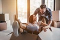 Couple moving in new house Royalty Free Stock Photo