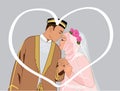 Couple muslim cartoon characters Royalty Free Stock Photo