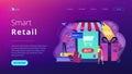 Smart retail in smart city concept illustration. Royalty Free Stock Photo