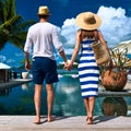 Couple near poolside Royalty Free Stock Photo