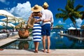 Couple near poolside Royalty Free Stock Photo