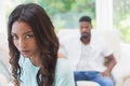 Couple not talking after a dispute on the sofa Royalty Free Stock Photo