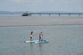 Paddle boarders on marine lake