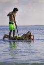 Couple on a paddleboard Royalty Free Stock Photo