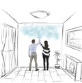 Couple painting together Royalty Free Stock Photo
