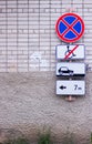 A couple of parking street signs Royalty Free Stock Photo