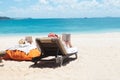 Couple of people reading while sunbathing on the beach Royalty Free Stock Photo