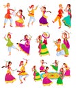 Couple performing Dandiya