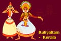 Couple performing Kutiyattam classical dance of Kerala, India Royalty Free Stock Photo