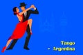 Couple performing Tango dance of Argentina