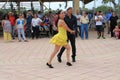 Couple dancing at a festival in Miami