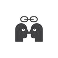 Couple person heads and chain vector icon