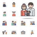 couple with pets cartoon icon. Family icons universal set for web and mobile Royalty Free Stock Photo