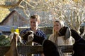 Couple at Petting Zoo Royalty Free Stock Photo