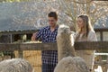 Couple at Petting Zoo Royalty Free Stock Photo