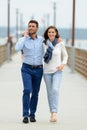 couple on pier Royalty Free Stock Photo