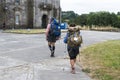 A couple of pilgrims walk