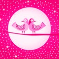 Pink Birds Love Valentines Day Card