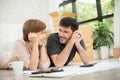 Couple planning their new moving house. Royalty Free Stock Photo