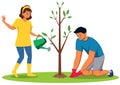 Couple Planting Tree Royalty Free Stock Photo