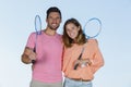 couple after playing badminton outdoors