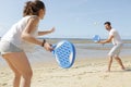 Couple playing on beach