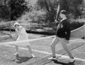 Couple playing tennis together Royalty Free Stock Photo