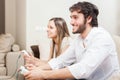 Couple playing video games Royalty Free Stock Photo