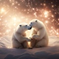 Couple of polar bears in love Royalty Free Stock Photo