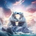 Couple of polar bears in love Royalty Free Stock Photo